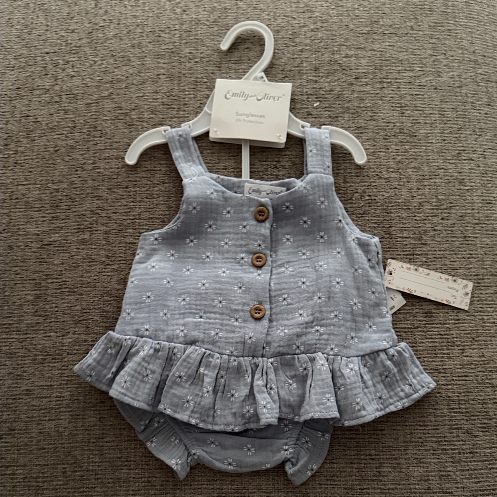 Emily Oliver Blue Floral Diaper Cover